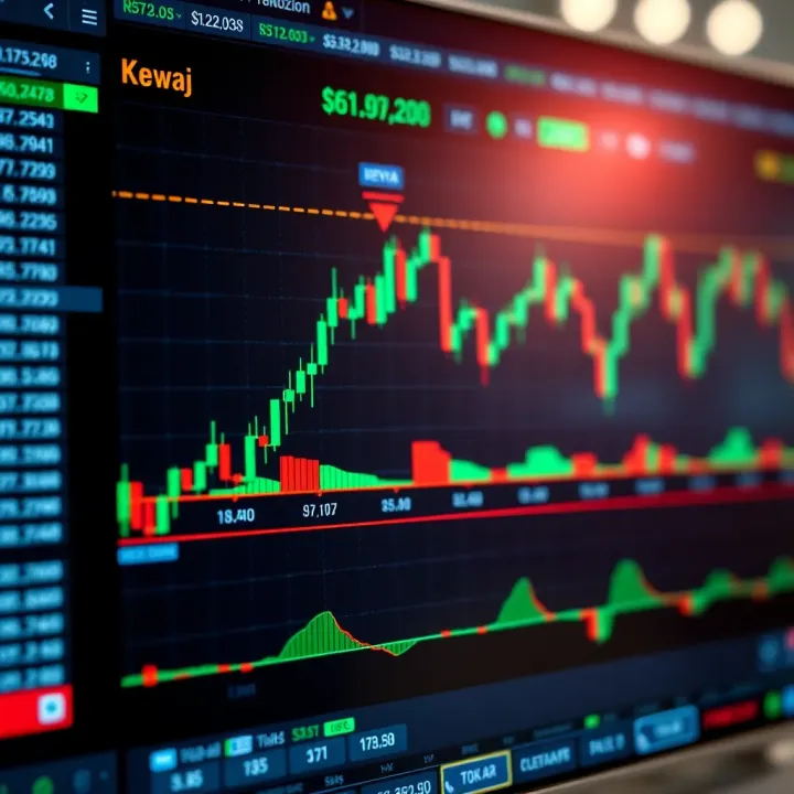 Illustration of a digital forex trading platform interface showing charts and currency pairs with Kenyan shilling symbol