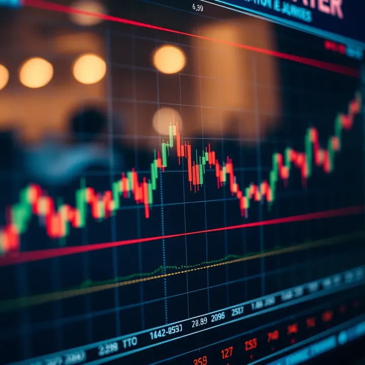 Graph showing forex currency pairs fluctuating on a digital trading platform