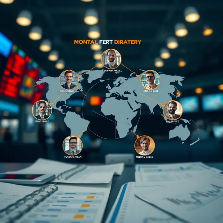 Diagram illustrating the interaction of global market participants in currency exchange