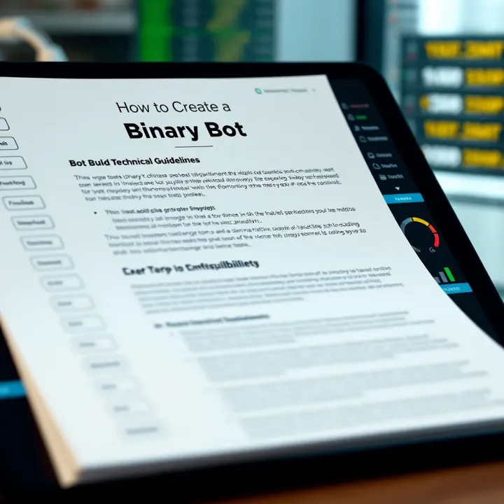 Screenshot showing a PDF document with sections on bot building, technical guidelines, and user accessibility features