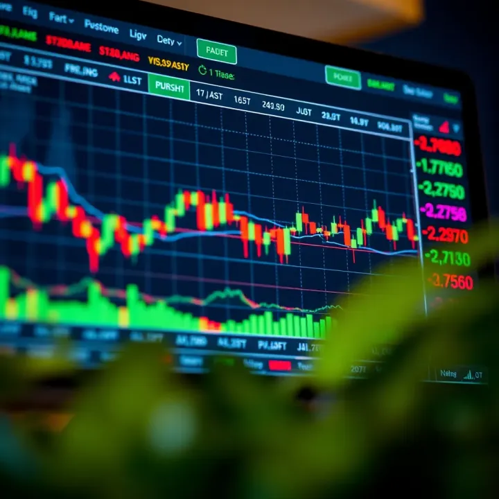 Forex trading charts showing currency pair trends and market indicators
