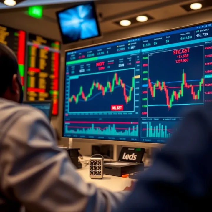 Digital screen showing popular forex trading platforms with currency pairs and real-time market data