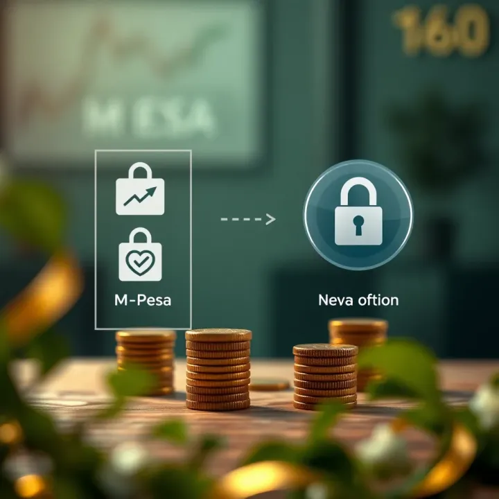 Graphic depicting mobile payment options including M-Pesa alongside secure financial transaction symbols