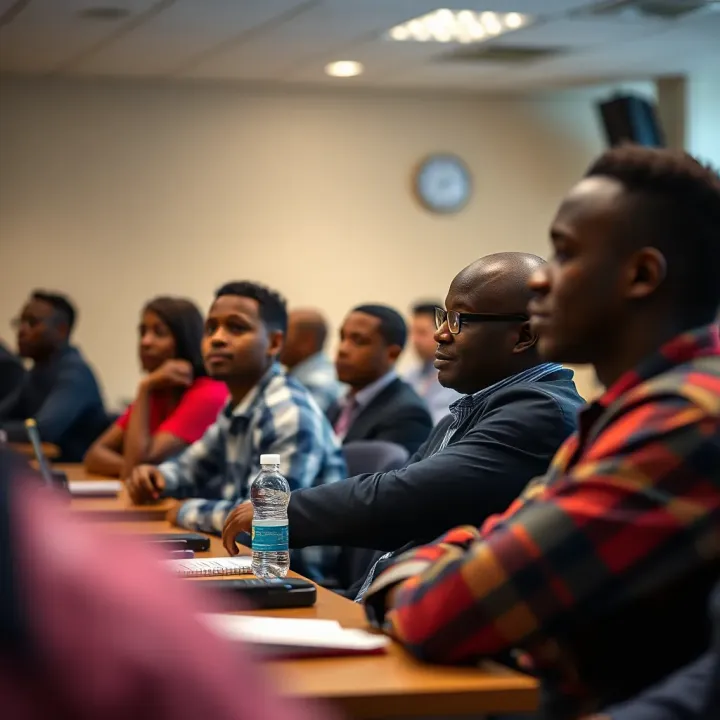 Classroom setting with students attentively engaging in forex trading lessons