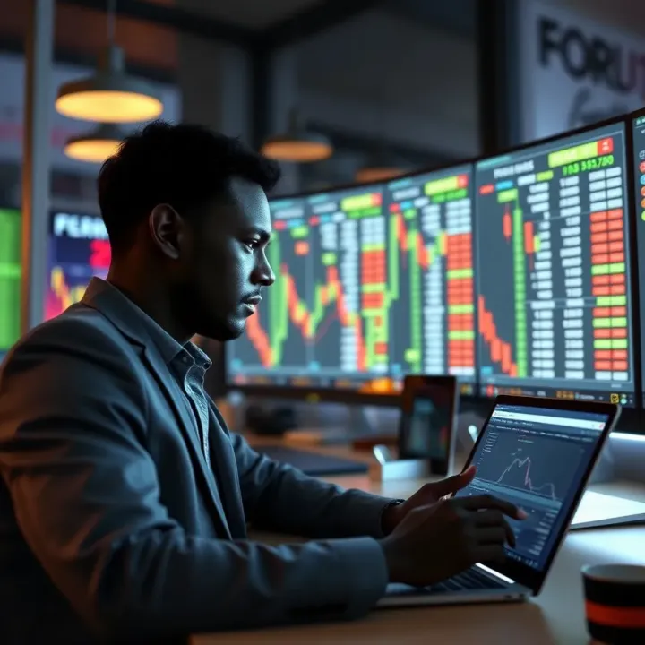 Visual representation of risk management strategies and platform selection in forex trading for Kenyan investors