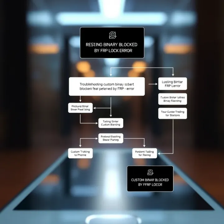 Flowchart showing troubleshooting approach for resolving custom binary blocked by FRP lock error