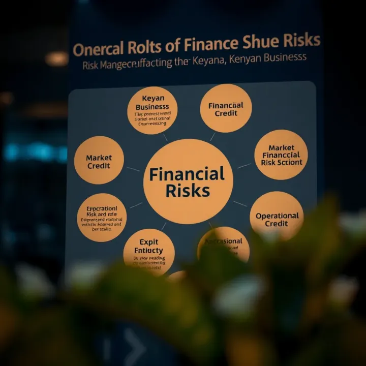 Diagram showing various financial risks such as market, credit, and operational risks affecting Kenyan businesses