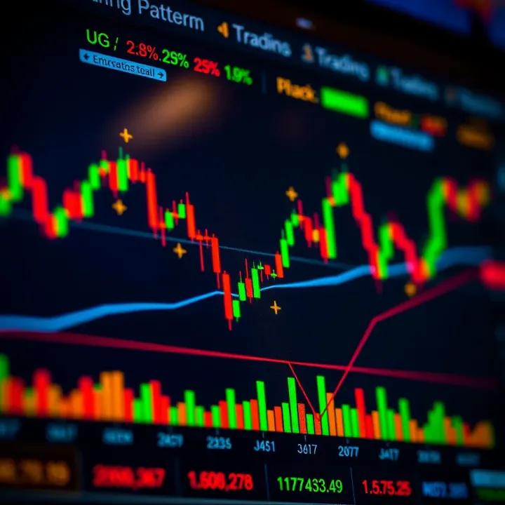 Chart displaying common bullish and bearish trading patterns with trend lines and price points