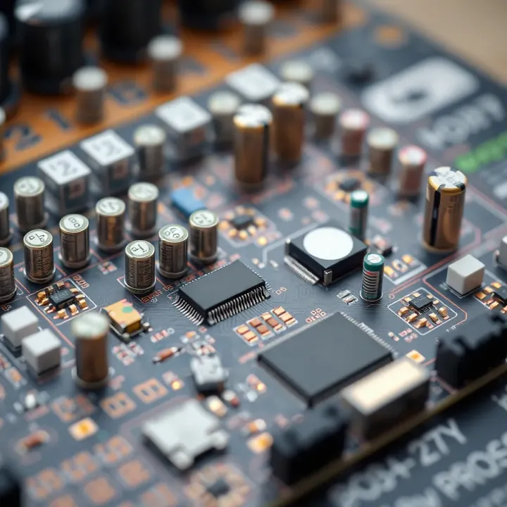 Circuit board highlighting digital electronics components influenced by binary arithmetic