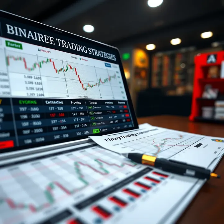 Chart displaying common binary forex trading strategies alongside risk and reward comparisons