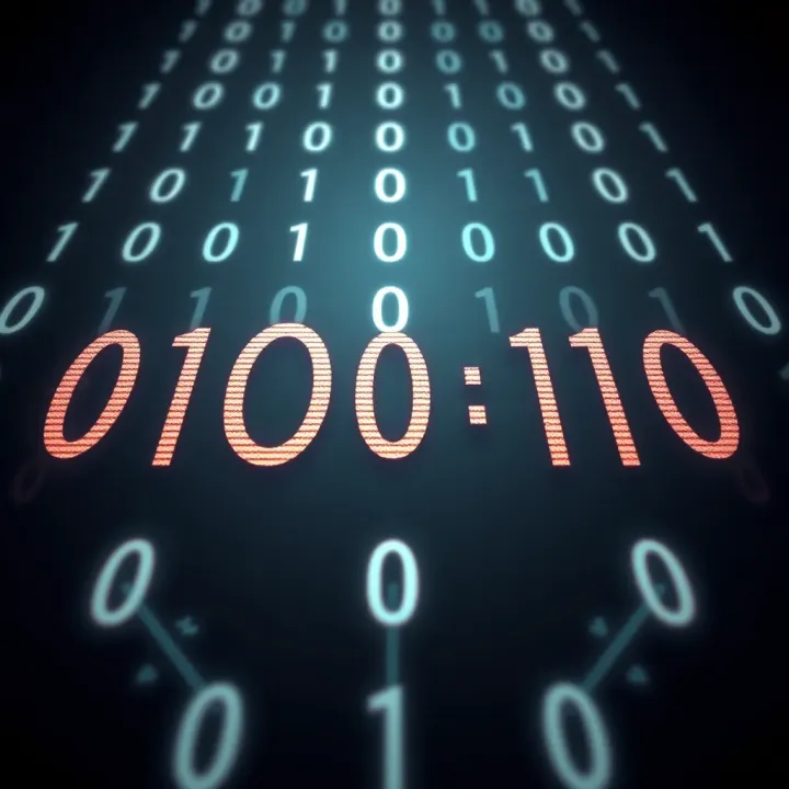 Diagram illustrating the binary number system with zeros and ones arranged to represent data