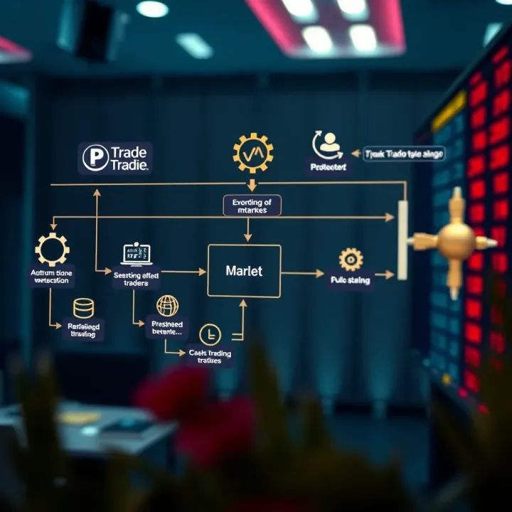 Diagram illustrating the workflow of a binary trading bot interacting with market data and executing trades