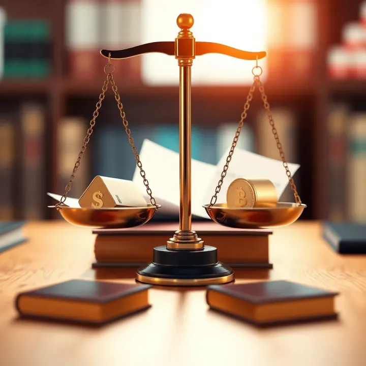 Legal Framework Surrounding Binary Trading in Kenya Conceptual representation of legal scales balancing financial documents and trading symbols
