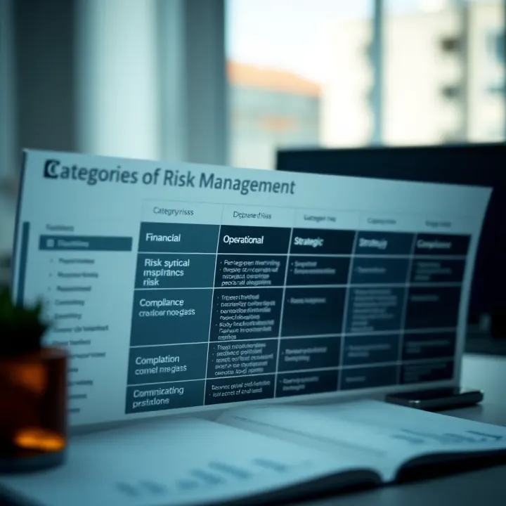 Chart illustrating different categories of risks such as financial, operational, strategic, and compliance risks