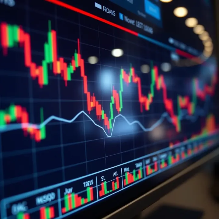Financial market graph illustrating market trends influenced by economic events from the calendar