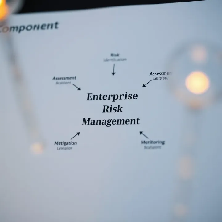 Diagram illustrating the components of enterprise risk management including risk identification, assessment, mitigation, and monitoring