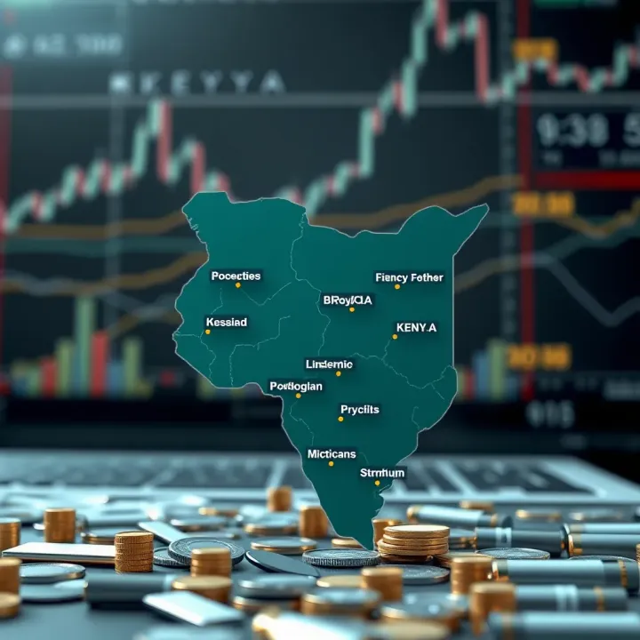 Map of Kenya highlighting key financial centers relevant to forex trading activities