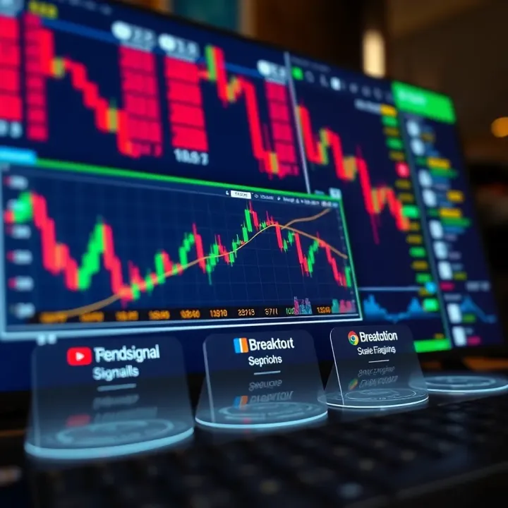 Visual representation of different forex signal types including trend, reversal, and breakout signals