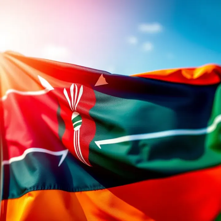 Colorful Kenyan flag with a rainbow overlay symbolizing diversity and inclusion in gender identities