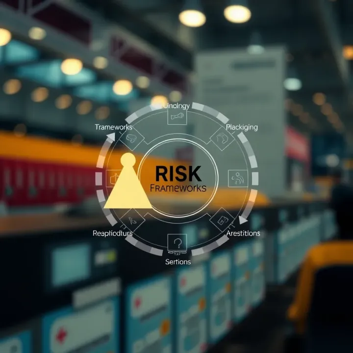 Diagram illustrating key components of risk management frameworks for organisational risk assessment