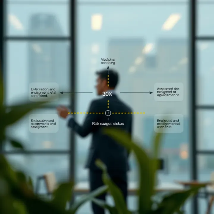 Diagram illustrating the identification and assessment of business risks in a corporate environment
