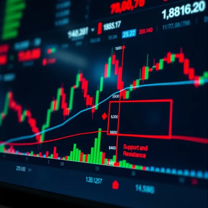 Visual representation of price bouncing between support and resistance zones in currency trading